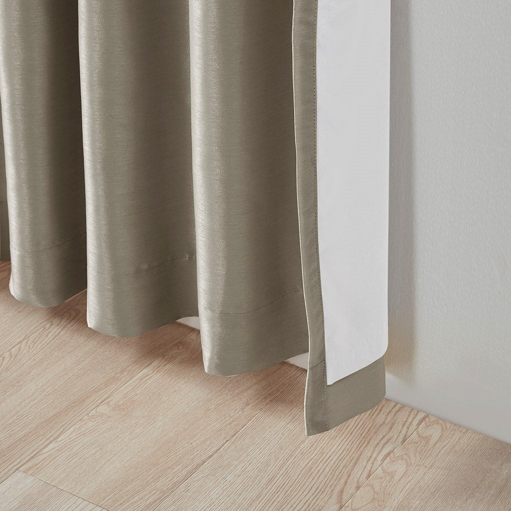 Twist Tab Total Blackout Window Curtain Panel Pewter 50x95