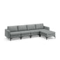 Modular L-shaped Sectional Sofa with Reversible Ottoman and 2 USB Ports