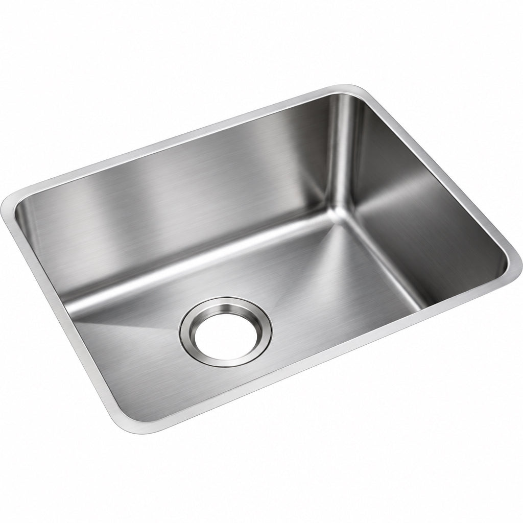 Elkay Lustertone 20-1/2" Undermount Single Basin Stainless Steel Kitchen Sink with Basket Strainer Model:ELUH1814PD